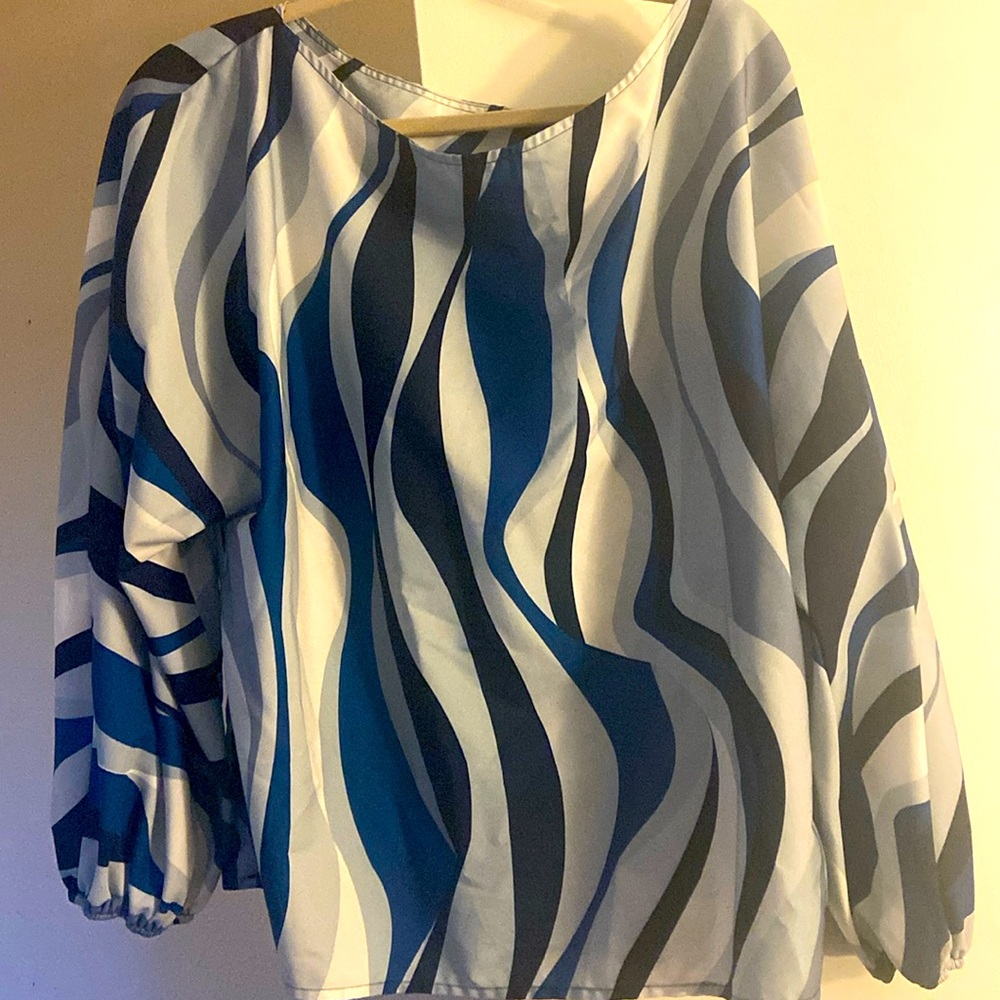 SHEIN Long Sleeve Blue Shirt